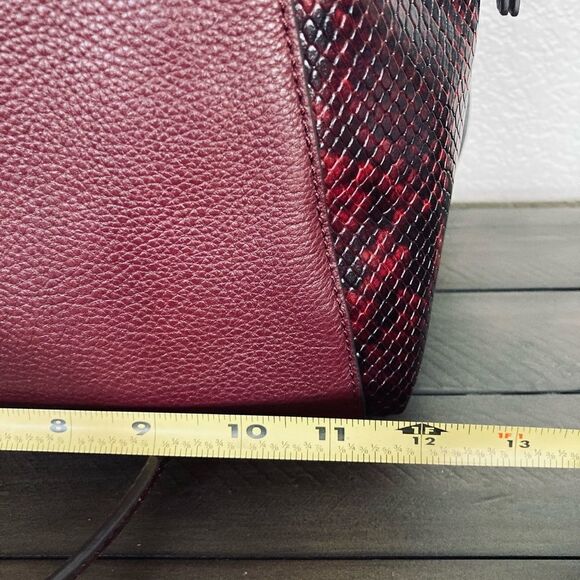 Michael Kors Burgundy Red Python Snake Handbag Satchel - Picture 7 of 9